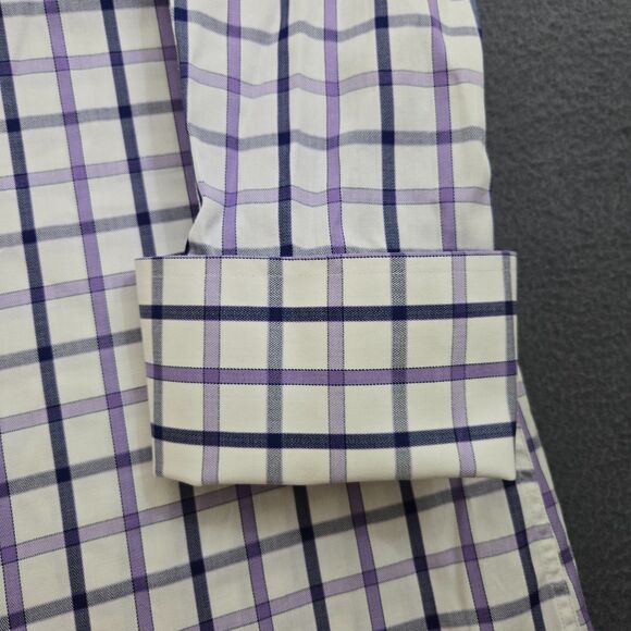 Charles Tyrwhitt Men 16 33 White Check French Cuff Slim Fit Dress Shirt - Picture 5 of 12